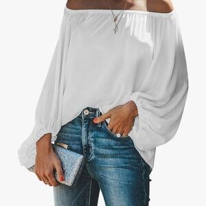 Elegant Off-Shoulder White Blouse